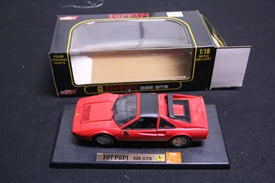 ferrari 328 gts  -  ANSON, ROSSA, SCALA 1/18, NUOVA CON SCATOLA E SUPPORTO  - Immagine 1 di 4