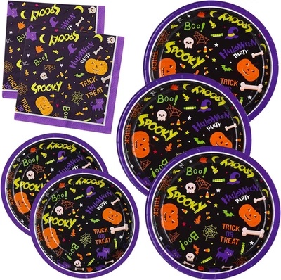 Suministros de fiesta de Halloween platos de papel desechables servilletas para espeluznante Halloween Pa Foto 1 de 4