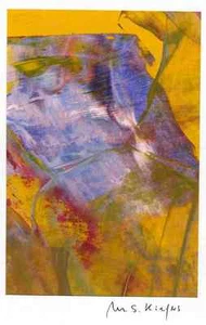 KONZILIANTES BLAU-ORANGE - Michael S.KIEFERS sign. INFORMELLE POESIE in Acryl - Picture 1 of 1