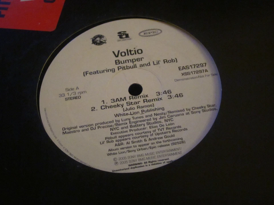 Voltio - Feat. Pitbull and Lil' Rob - Bumper - 3AM - Fast Shipping Foto 1 de 1