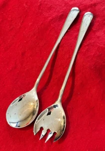 ITALIENISCHES VERSILBERTES 9" SALATSERVIERSET - KEIN MONOGRAMM - Bild 1 von 4