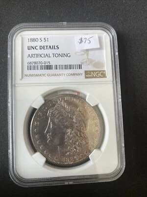 1880 S $1 UNC DETAILS ARTIFICIAL TONING - Image 1 of 2