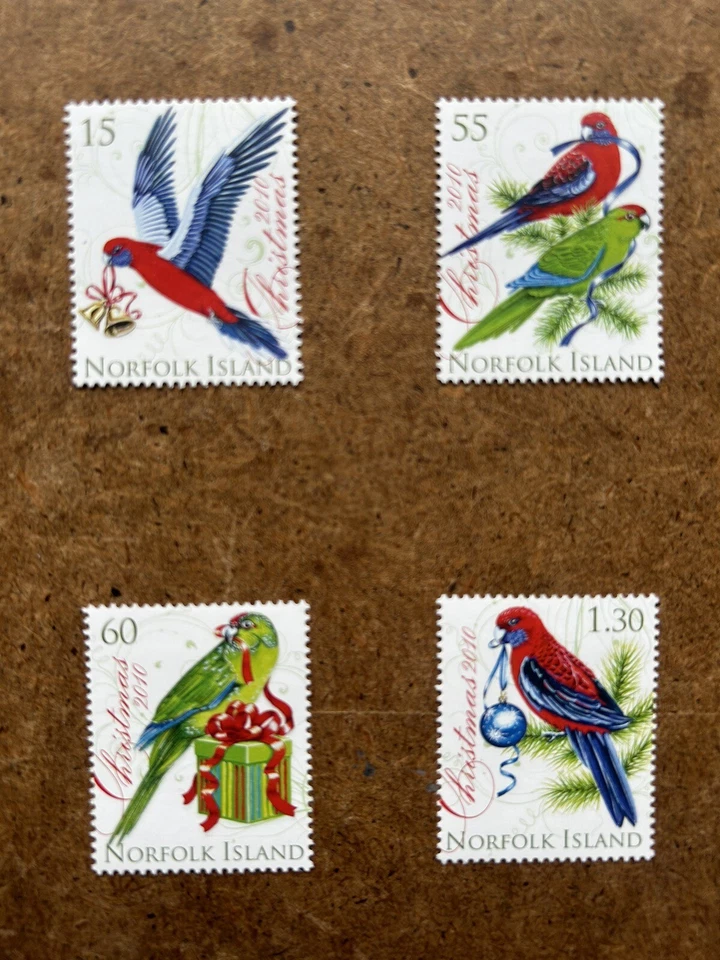 Isla Norfolk 2010, Navidad 2010, loros. 4v, SG1096-1099, MNH Foto 1 de 1