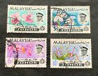 Johor Malaya Malaysia 1965 Flowers - 4 Used Stamps
