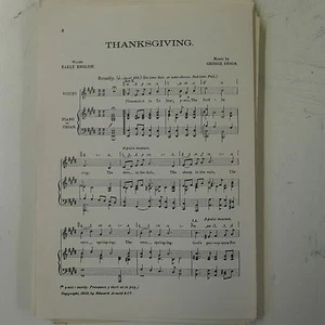choral / vocal score THANKSGIVING george dyson UNISON - Picture 1 of 1