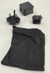VIAJE RÁPIDO DOBLE 2 PUERTOS USB CARGADOR ENCHUFE CON 3 PINES REINO UNIDO UE EE. UU. Y ESTUCHE DE TRANSPORTE - Imagen 1 de 4