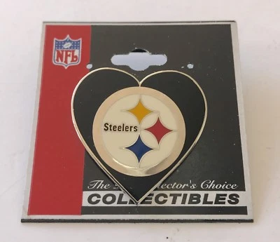 Prendedor coleccionable solapa logotipo I Love Steelers corazón negro de los Pittsburgh Steelers Foto 1 de 3