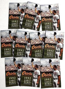 CAL RIPKEN JR Orioles~ Lot of 1992 Early Bird Pocket Schedules - Picture 1 of 1