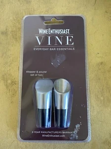 Wine Enthusiast Vine Everyday Bar Essentials Stopper And Pourer Set  New - Picture 1 of 4