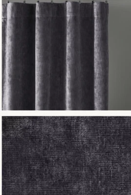 (1)Restoration Hardware luxe Velvet Faille Rod Pocket Drapery Twilight 50X108 - Image 1 of 4