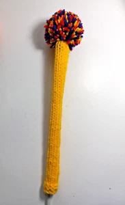 BRIGHT YELLOW MULTICOL POM ALIGNMENT STICK COVER. NEW ErosGifts DESIGN, 12" LONG - Picture 1 of 1