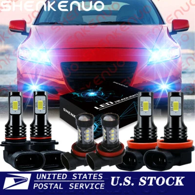 For Honda CR-Z 2011-2016 CRZ - 6x 8000K CSP LED Headlights H+L+ Fog Light Bulbs - Image 1 of 4