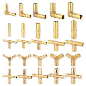 Brass Y Piece T Piece 4 WAY Joiner Fuel Hose Joiner Tee Connector Air Water Gas - Picture 1 of 41