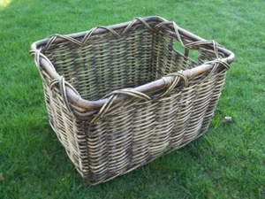  Kaminkorb, Holzkorb, Erntekorb aus Boondot (Rattan), bräunlich - Bild 1 von 4