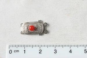 2rhg Schließe, echte Koralle, Silber rhodiniert - Bild 1 von 4