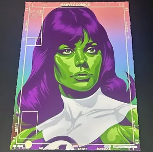 Stampa artistica firmata TRISTAN EATON Women of Marvel SHE HULK 1/1 18x24 - certificato PSA COA - Foto 1 di 10