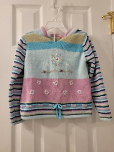MUDD HOODED CHENILLE LONG SLEEVE MULTICOLOR SWEATER GIRLS SZ 5 PRE-OWNED - Picture 1 of 3