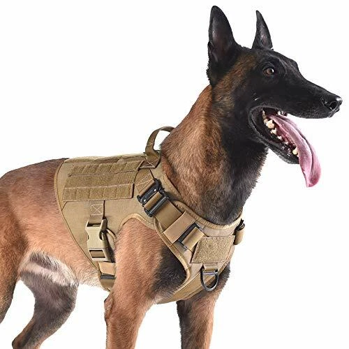 Icefang Large Dog Tactical Harness Military K9 Working MOLLE Vest No Pull Front