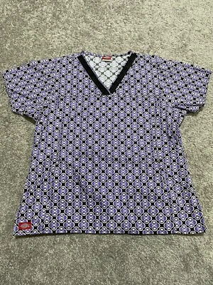 Blusa Médica Dickies Para Mujer Manga Corta Enfermera Mediana Negra/Púrpura Foto 1 de 4