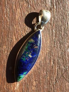Magnificent Azurite Pendant In Sterling Silver - Picture 1 of 12