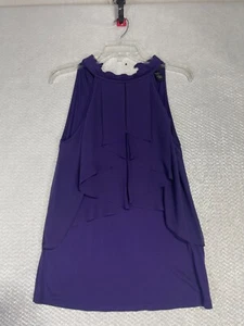Cable & gauge sleeveless ruffle purple womens size medium shirt - Picture 1 of 2