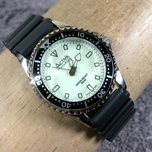 Activa Men Black Bezel Rubber 34mm Quartz Analog Watch 8 1/4" - Picture 1 of 13