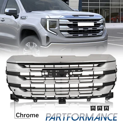 For 2022 2023 2024 GMC Sierra 1500 SLE Front Grill Grille Silver Chrome 84878061 Foto 1 de 4