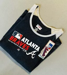 Atlanta Brave Donna Majestic MLB AUTENTICA COLLEZIONE BLU 1XL NUOVO CON ETICHETTE - Foto 1 di 9