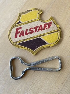 FALSTAFF BIER alter Vintage Original 50er Jahre Untersetzer und Metall Ekco Öffner - Bild 1 von 9