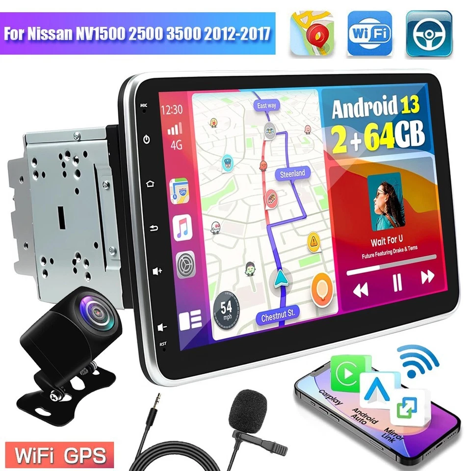 Android 13 Car Stereo Radio GPS CarPlay FM For Nissan NV1500 2500 3500 2012-2017 - Image 1 of 4