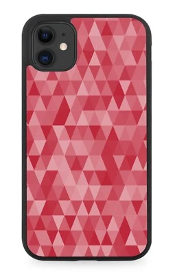 Red Geometric Pattern Rubber Phone Case Dark Mosaic Shapes Style Look DP37 - Image 1 of 2