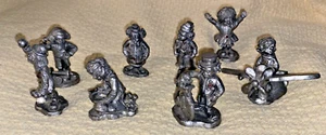 Vintage Lot Michael Ricker Pewter Clown Figurines Set Of 8 - Picture 1 of 18