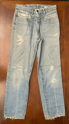 Vintage Code Bleu Women's High Waist Distressed Jeans - Size 30, Light Wash - Image 1 of 4