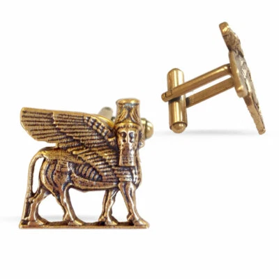 亚述新古典主义拉马苏翅膀公牛袖扣 ~ 博物馆商店收藏 — 第 1/3 张图片