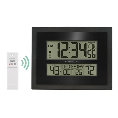 513-75624 La Crosse Technology Atomic Digital Wall Clock with Moon Phase TX141V3 - Image 1 of 4