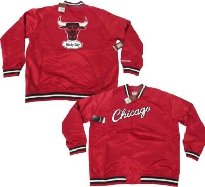 Nueva chaqueta roja Mitchell & Ness de satén con botones a presión de los Chicago Bulls 3XL para hombre $125 Foto 1 de 4