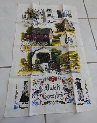 souvenir PENNSYLVANIA DUTCH COUNTRY TEA TOWEL unused w/ sticker - Image 1 of 2