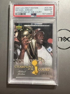 2007 UD FIRST EDITION #CC-MJ MICHAEL JORDAN CHAMPIONS OF THE COURT PSA 10 Gem MT - Image 1 of 4