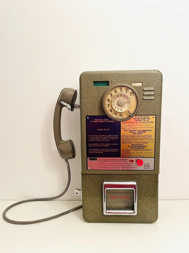 🟠 TELEFONO PUBBLICO A GETTONI SIP URMET ANNI 70 VINTAGE CORRIERE GRATIS  🚚 - Immagine 1 di 4