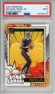 2024 Panini Donruss - Bomb Squad Michael Penix Jr. #1 (RC) PSA 9 - Picture 1 of 2
