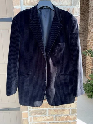 Blazer masculino ADOLFO PRETO LISTRADO VELUDO TAMANHO 46R - Imagem 1 de 4