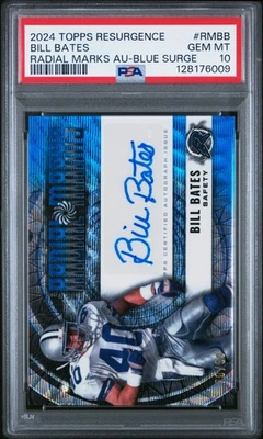 2024 TOPPS RESURGENCE RADIAL MARKS AUTO BLUE SURGE BILL BATES 70/99 PSA 10 - Image 1 of 2
