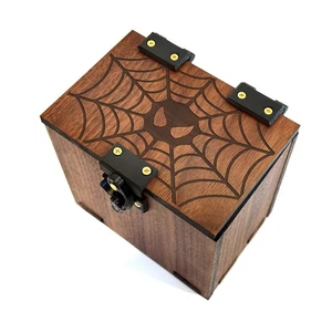Commander Deck Box: Spider Web Theme, 100+ Cards, Dice Tray, MTG Deck Box Wood - Picture 1 of 7