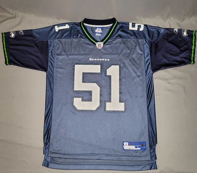 Camiseta de fútbol americano Seattle Seahawks para hombre grande azul NFL fútbol Reebok Tatupu 51 Foto 1 de 4