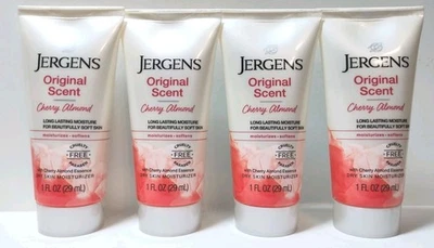 4x Jergens ORIGINAL SCENT Cereza Almendra Piel Seca Hidratante 1 fl oz Tamaño de Viaje Foto 1 de 4