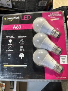 Leuchtende LED A60 B22 Leuchtmittel 3er Set - Bild 1 von 3