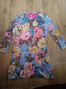 Girls Joules Blue Floral Long Sleeved Dress. 9-10 Years - Picture 1 of 2