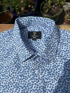 Guinness Mens M Palm Print Shirt White Blue – Official Short Sleeve Casual  - Picture 1 of 11