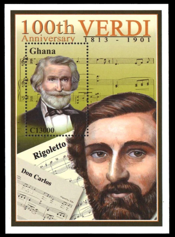 GHANA 2244 - Giuseppe Verdi "Composer" S/S (pc20171) — 第 1/1 张图片