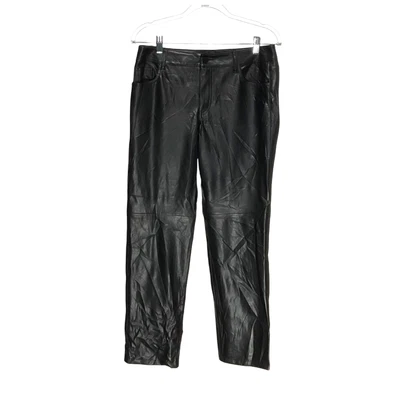 Pantalones cortos Ann Taylor de cuero sintético negro 6P Foto 1 de 4